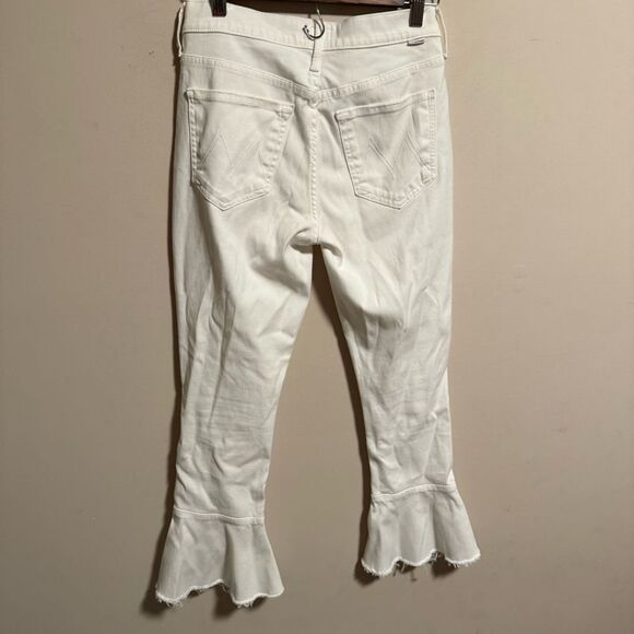 MOTHER Cha Cha Fray Jeans in Glass Slipper White- Size 26 - Picture 8 of 10
